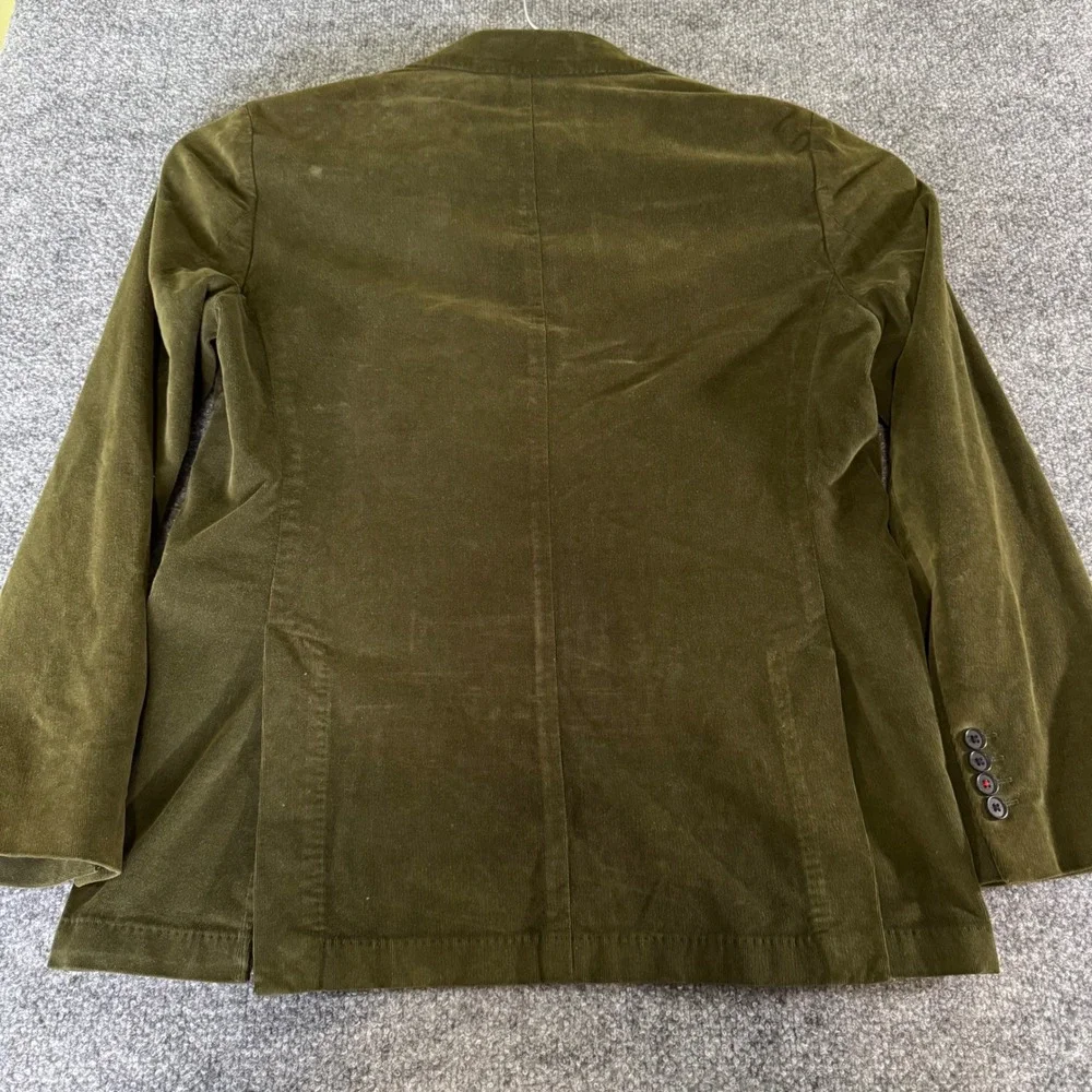 Brooks Brothers Red Fleece Sport Coat Mens 40R Corduroy Slim Olive Green Blazer